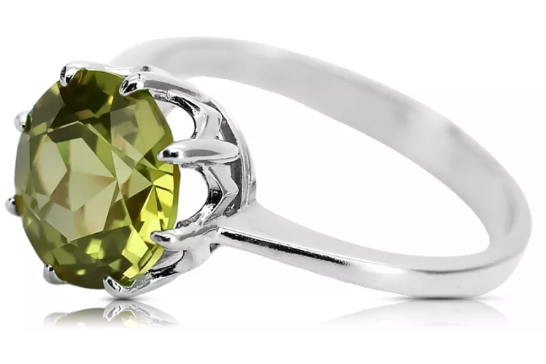 Ring Vintage style Yellow Peridot Sterling silver 925 vrc157s